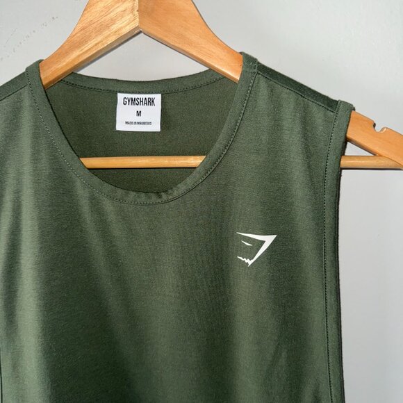 Gymshark Olive Green Training Drop Arm Tank Top Women's Size Medium M - Picture 3 of 5
